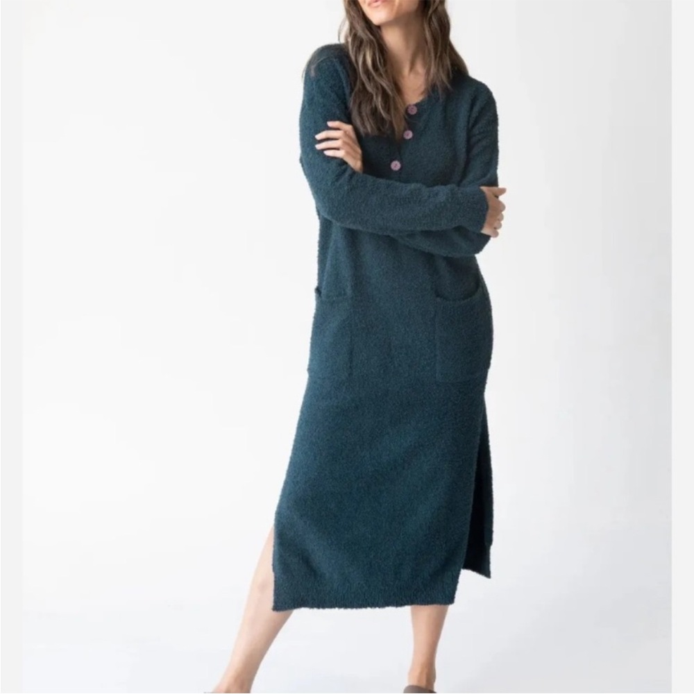 Cozy Teal Long Sweater nightgown